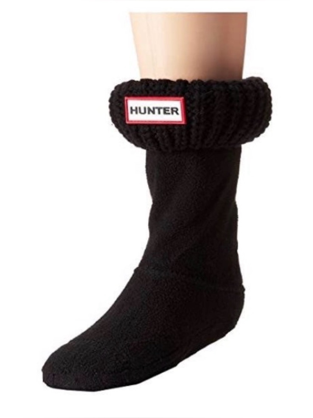 Hunter Kids Boot Socks XS Black Cable Knit and Fleece EUC